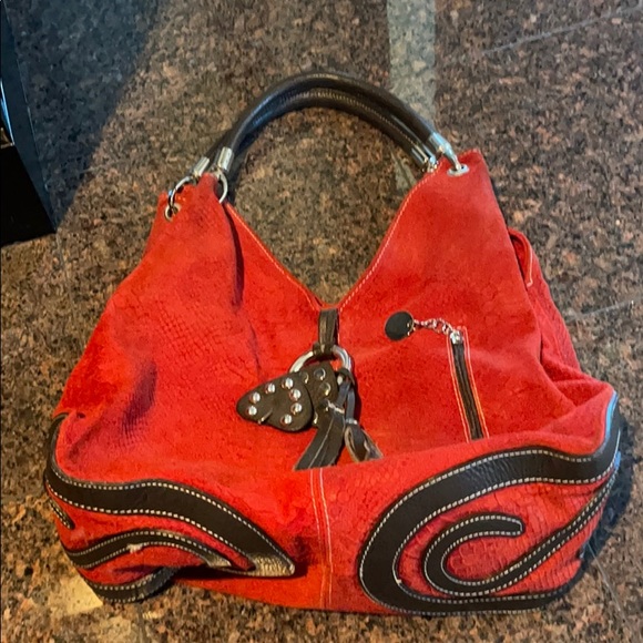 Italian Genuine Leather red bag - Picture 1 of 6